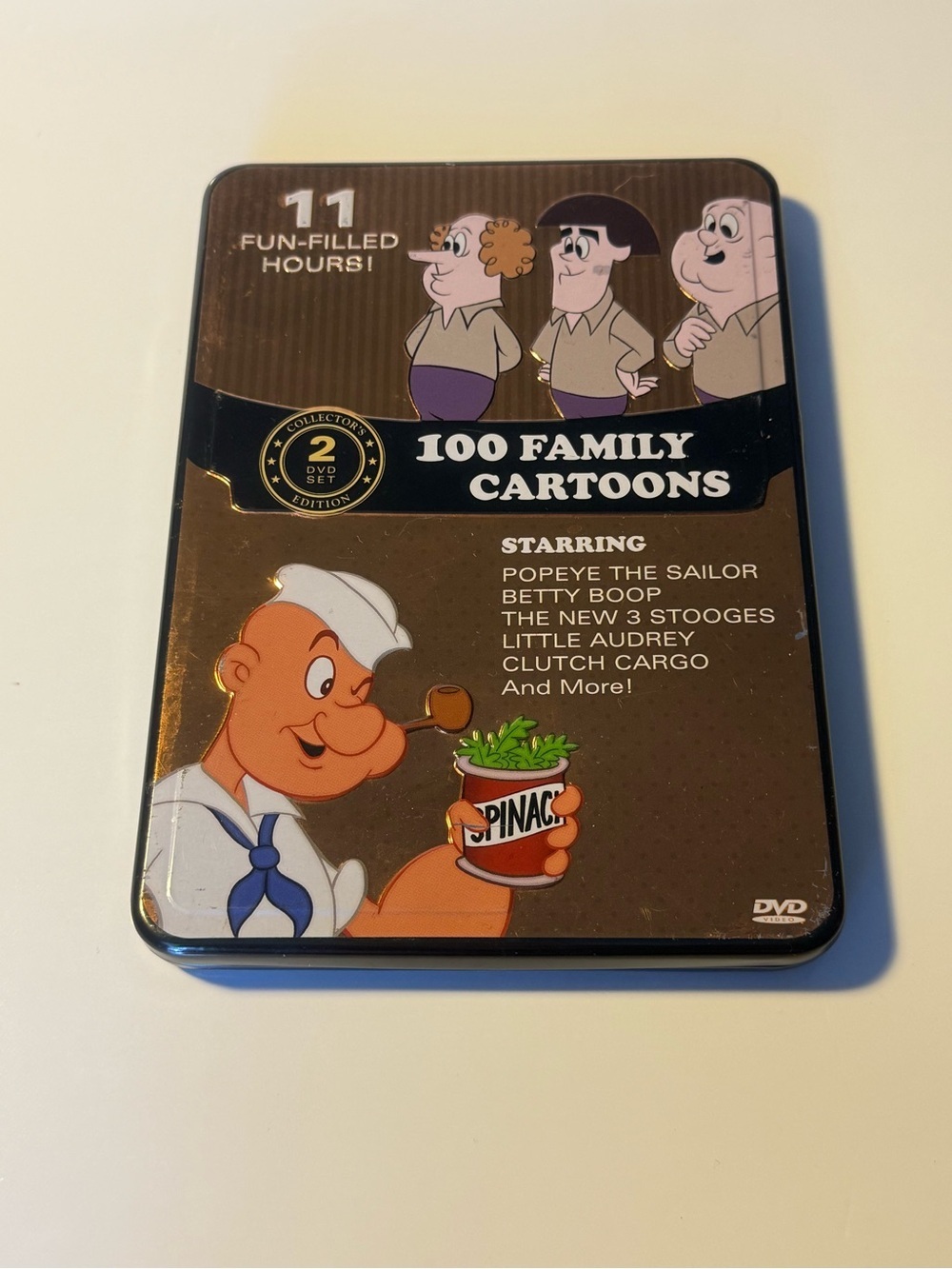 100 family cartoons on dvd set of two dvds and collectable case
